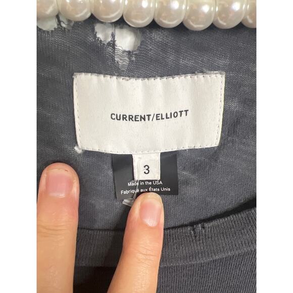 Current Elliott Intentionally Distressed Round Neck Graphic Tee Size 3/L - Picture 4 of 7
